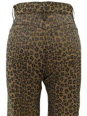 レオパードパターンロゴボタンパンツ ブラウン