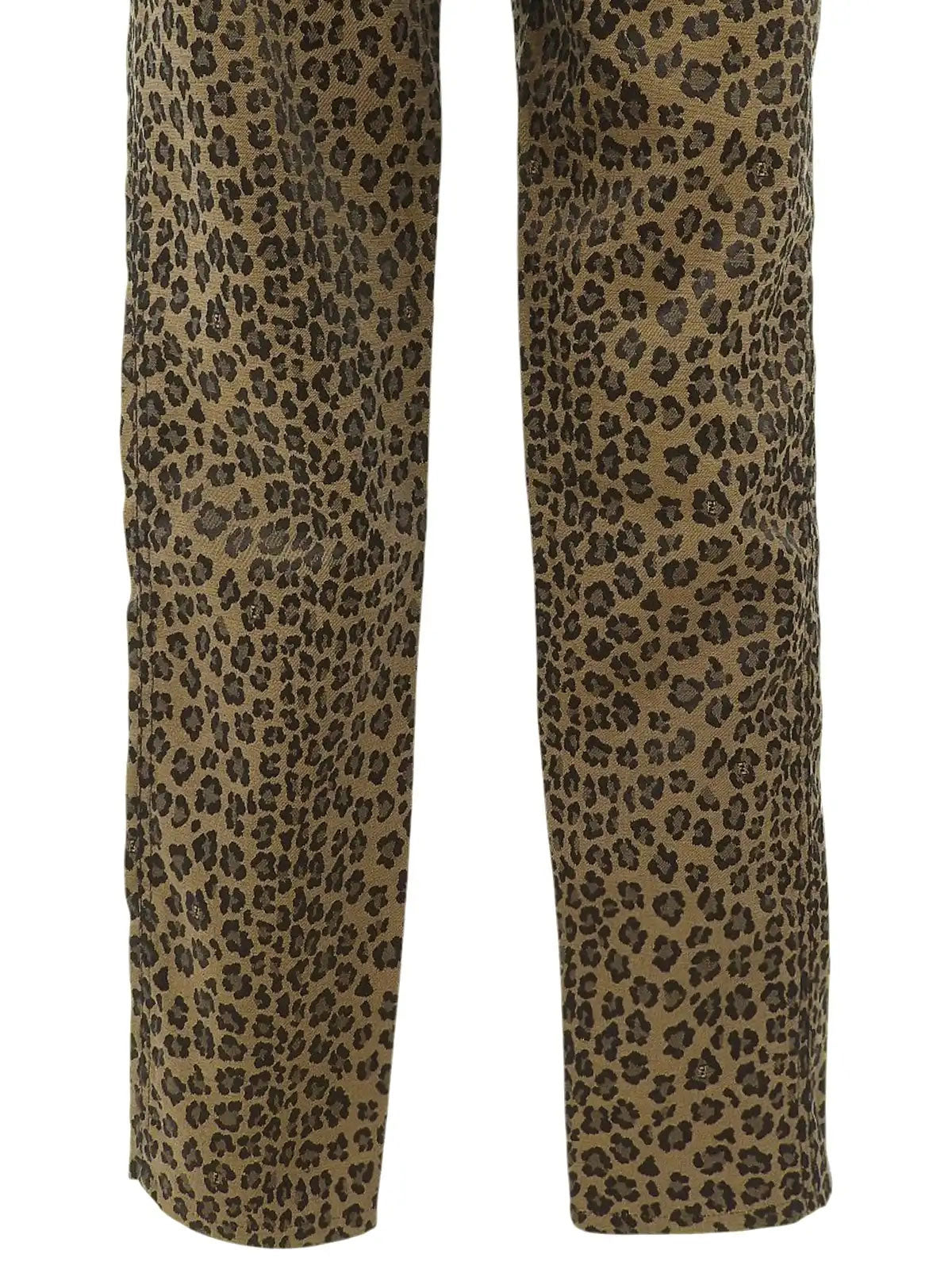 レオパードパターンロゴボタンパンツ ブラウン
