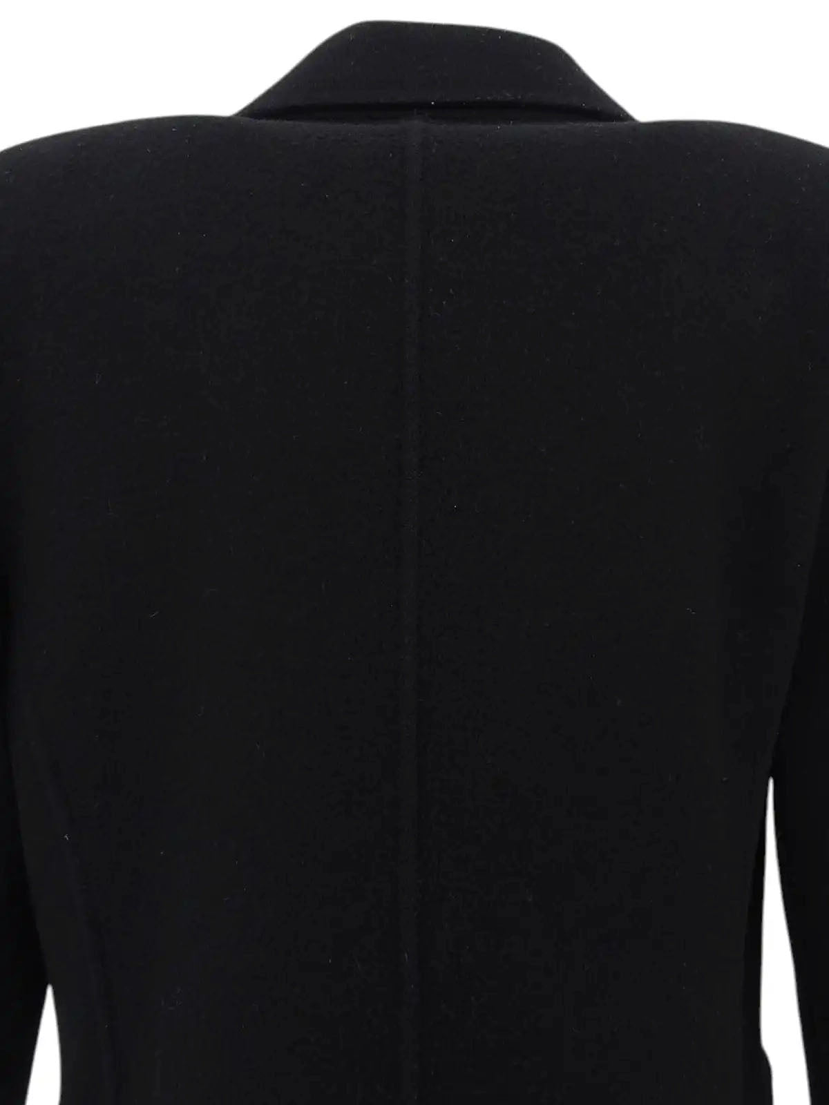 Wool logo button double-breasted jacket in black