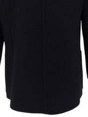 Wool logo button double-breasted jacket in black
