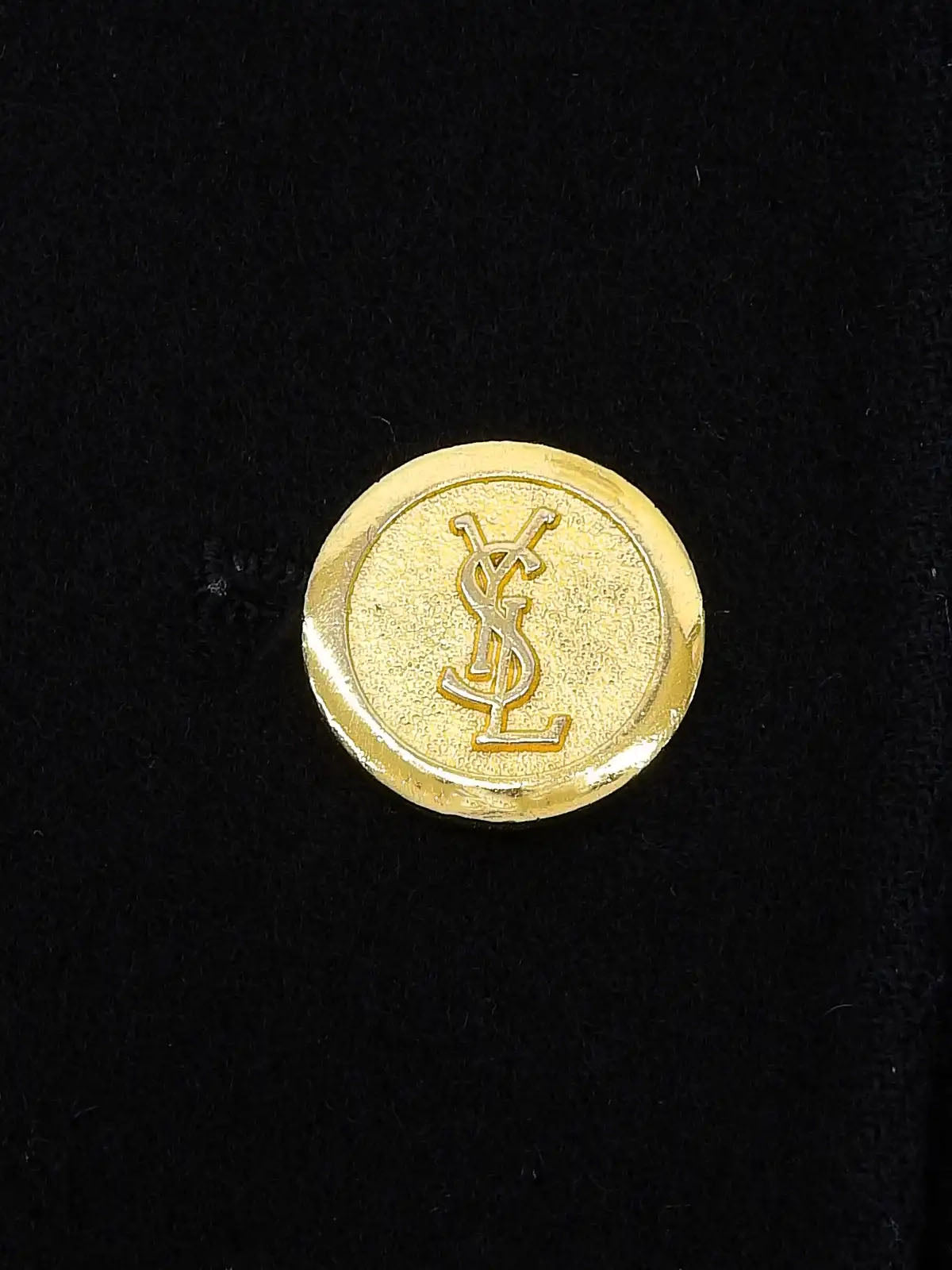 Wool logo button double-breasted jacket in black