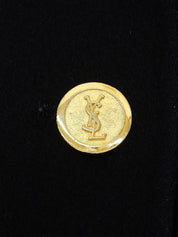 Wool logo button double-breasted jacket in black