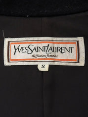 Wool logo button double-breasted jacket in black