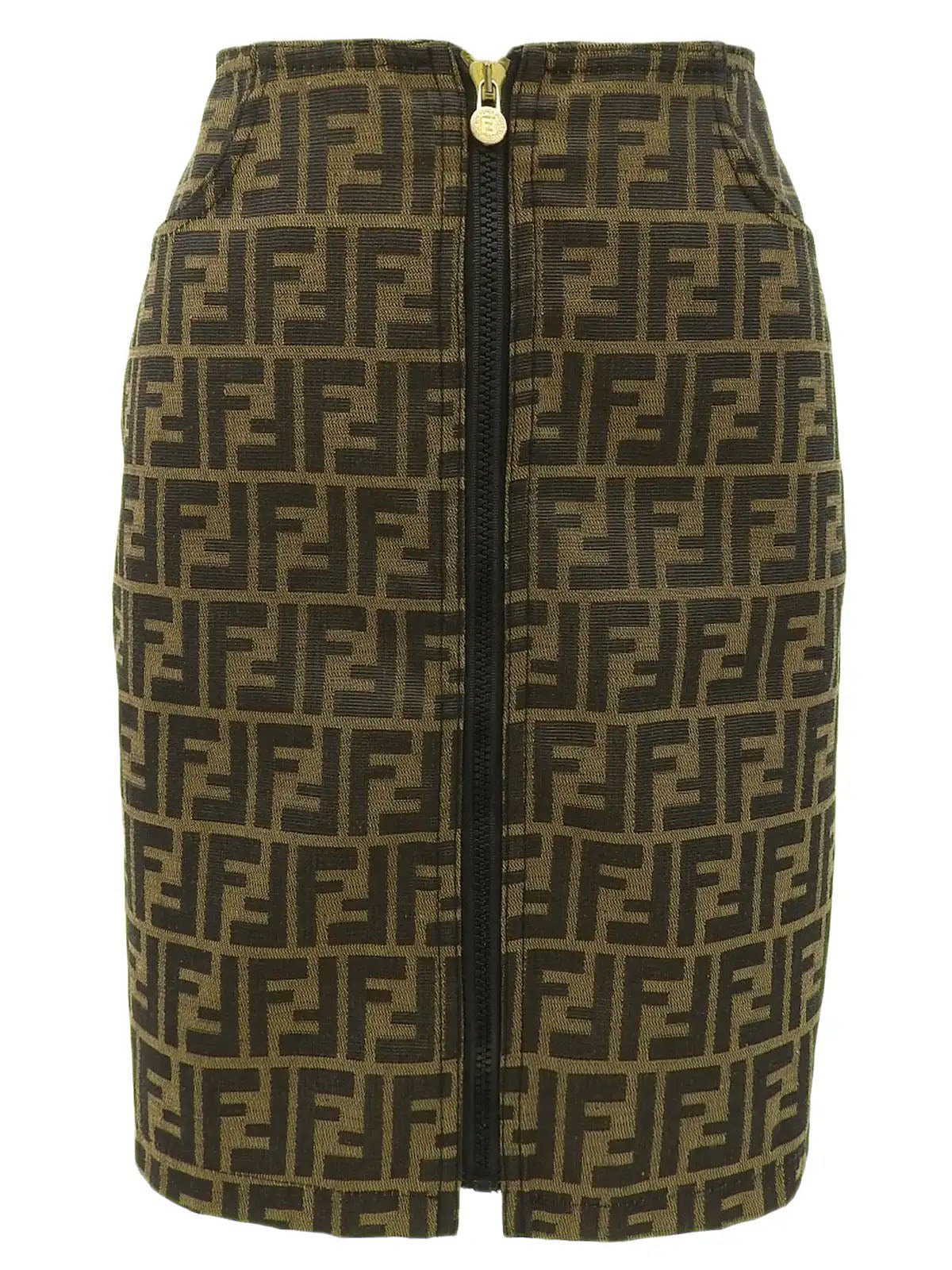 Zucca印花半身裙 棕色