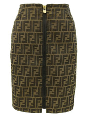 Zucca印花半身裙 棕色