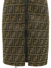 Zucca印花半身裙 棕色
