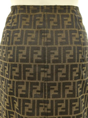 Zucca印花半身裙 棕色