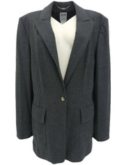 ウールロゴボタンジャケット　グレー