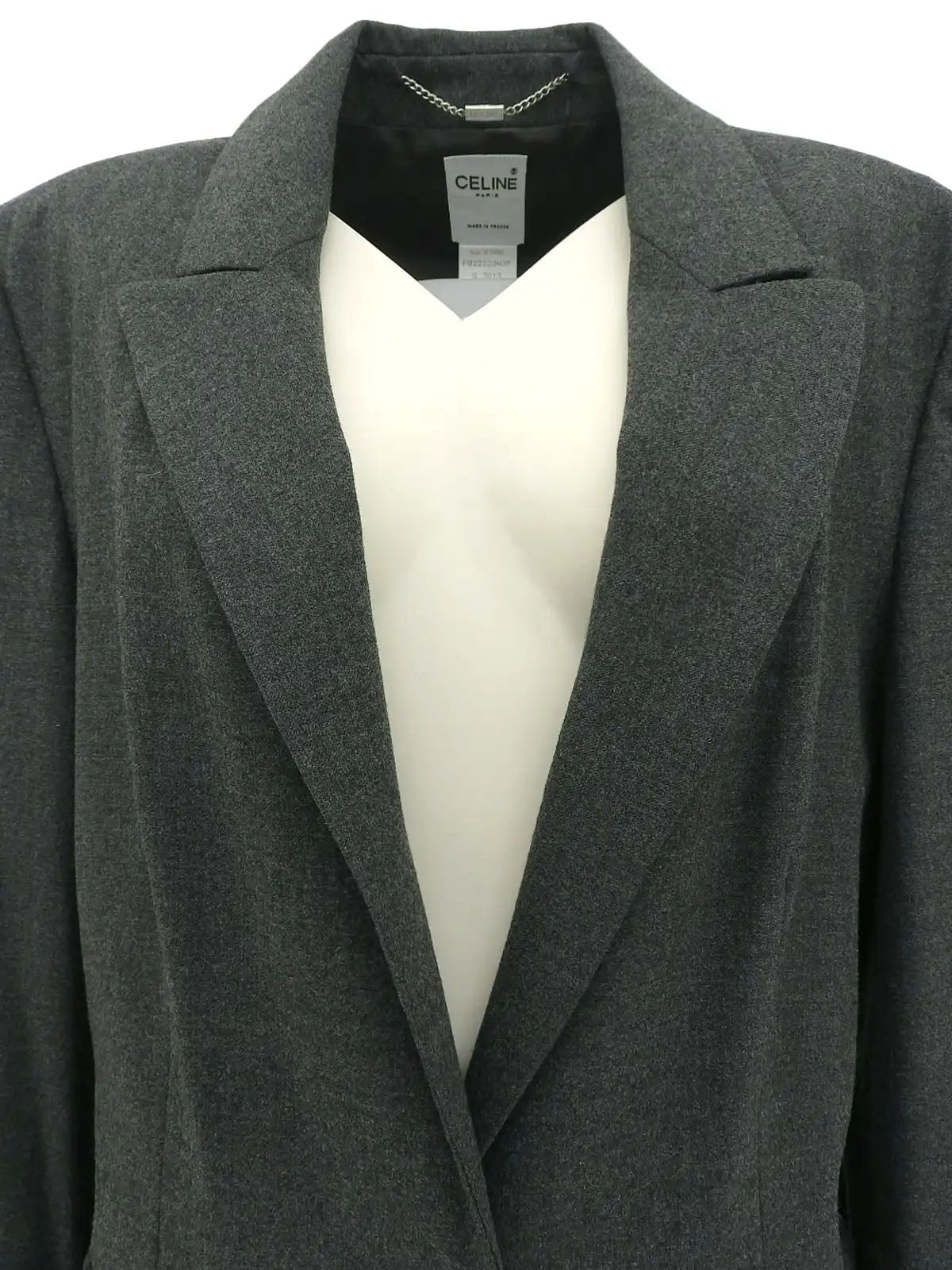 ウールロゴボタンジャケット　グレー