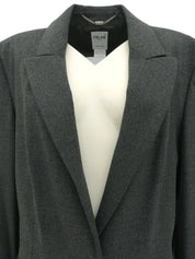 ウールロゴボタンジャケット　グレー