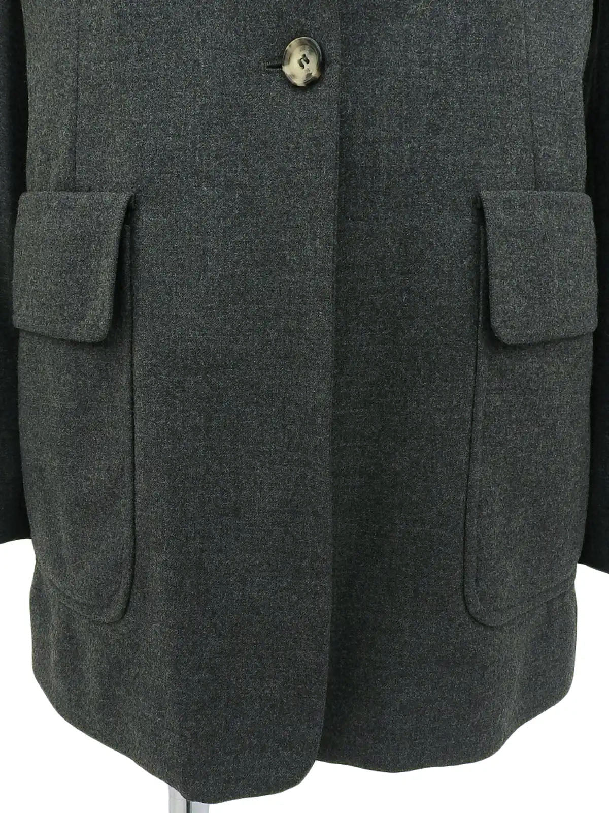 ウールロゴボタンジャケット　グレー