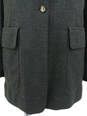 ウールロゴボタンジャケット　グレー