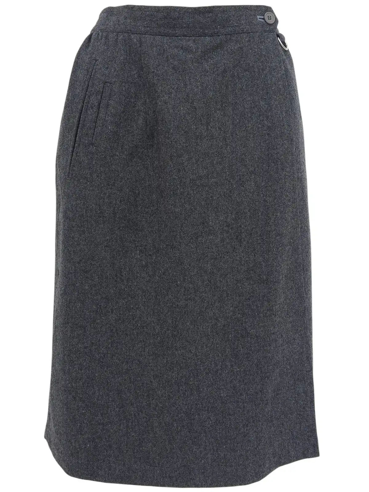 ウールロゴ刺繍キュロットパンツ　グレー