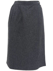 ウールロゴ刺繍キュロットパンツ　グレー