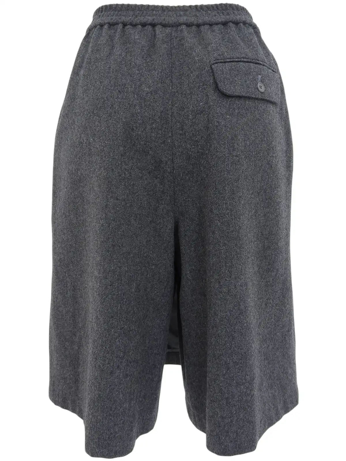 ウールロゴ刺繍キュロットパンツ　グレー