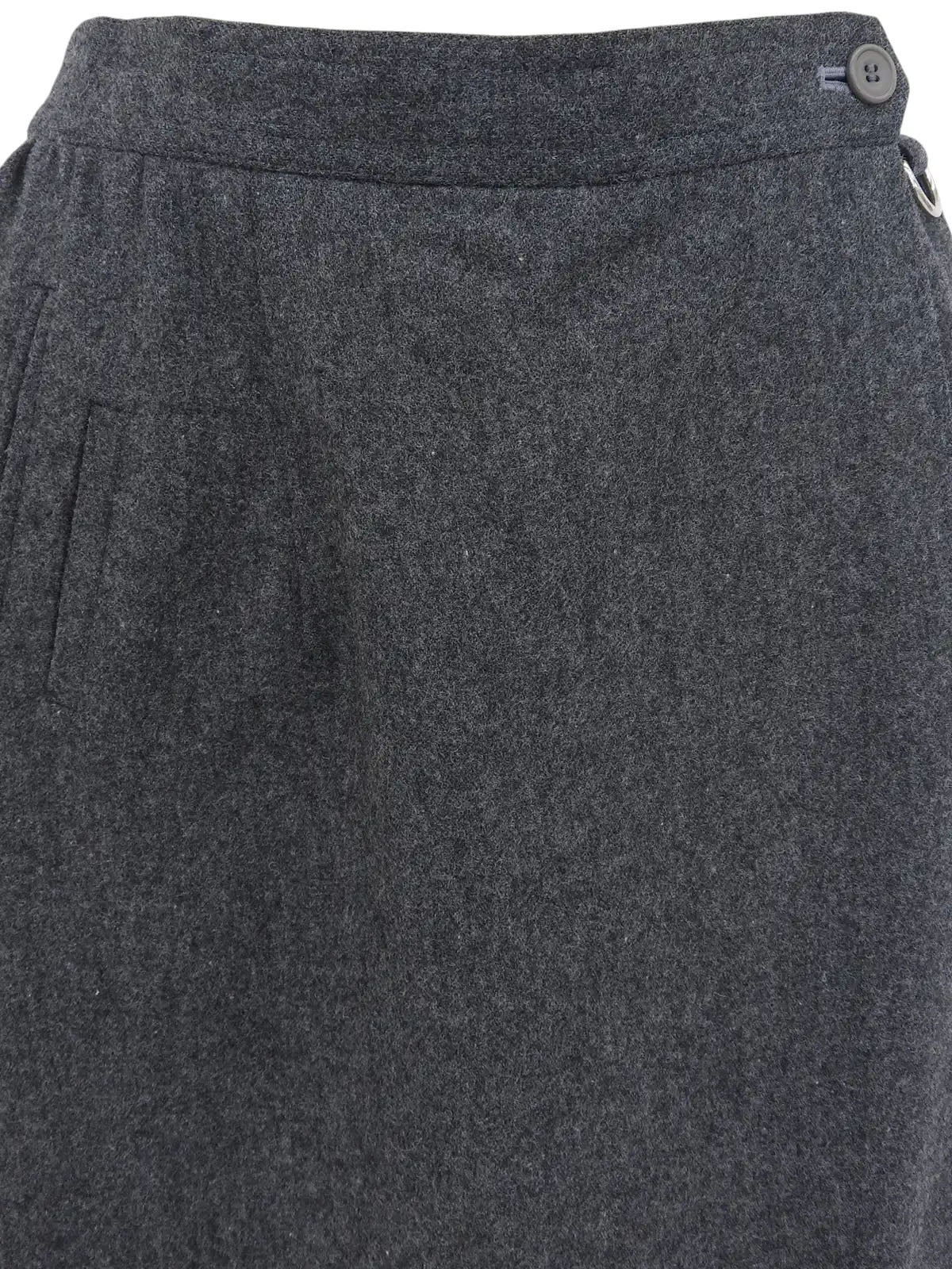 ウールロゴ刺繍キュロットパンツ　グレー