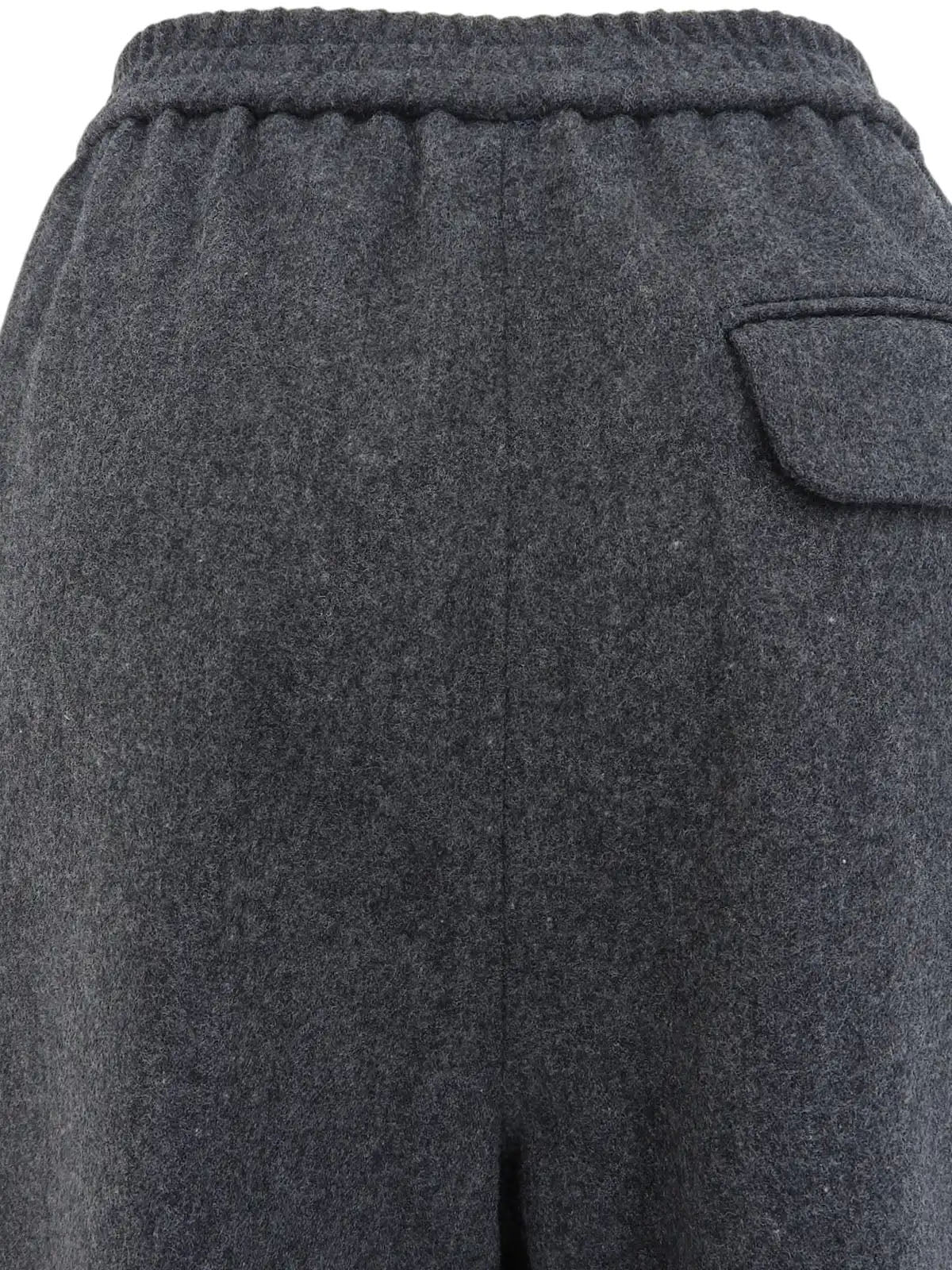 ウールロゴ刺繍キュロットパンツ　グレー