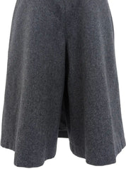 ウールロゴ刺繍キュロットパンツ　グレー