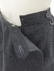 ウールロゴ刺繍キュロットパンツ　グレー