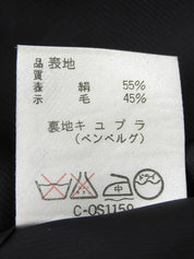 グレンチェックパターンノーカラージャケット　ホワイト／ブラック／ブルー
