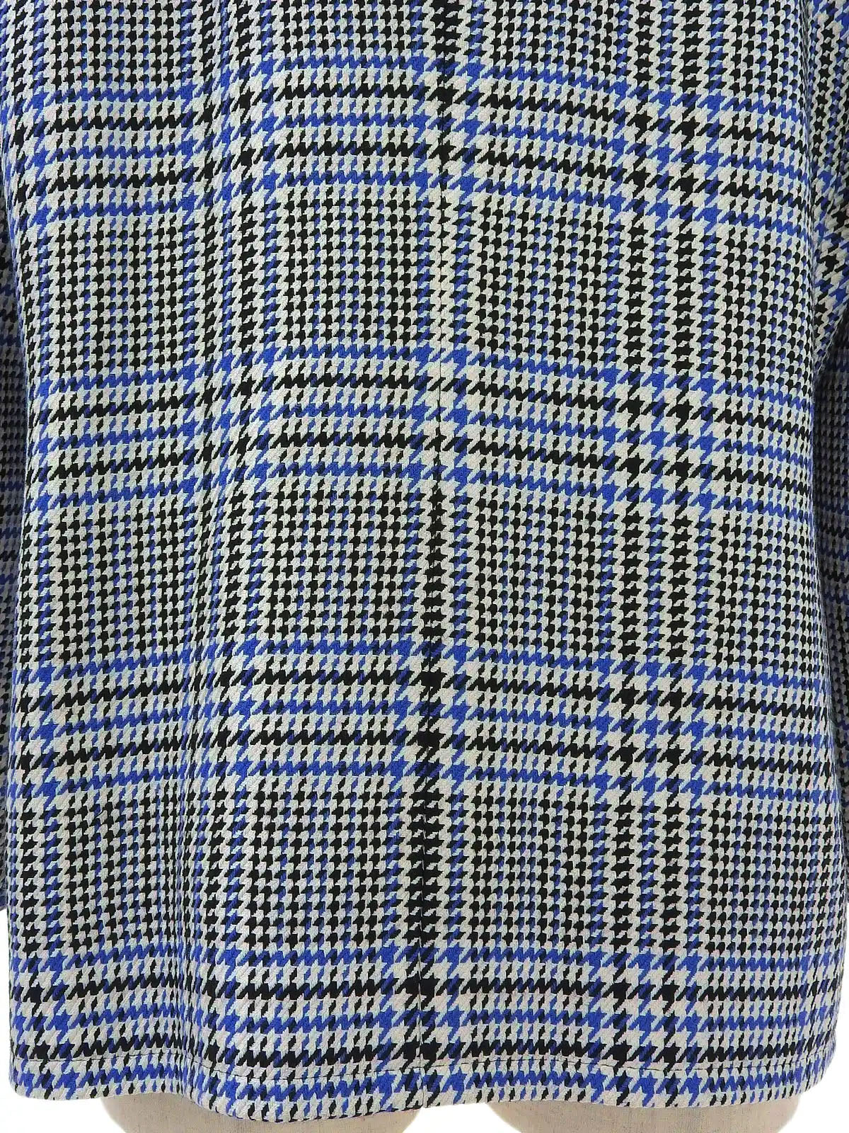 グレンチェックパターンノーカラージャケット ホワイト/ブラック/ブルー