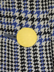 グレンチェックパターンノーカラージャケット ホワイト/ブラック/ブルー