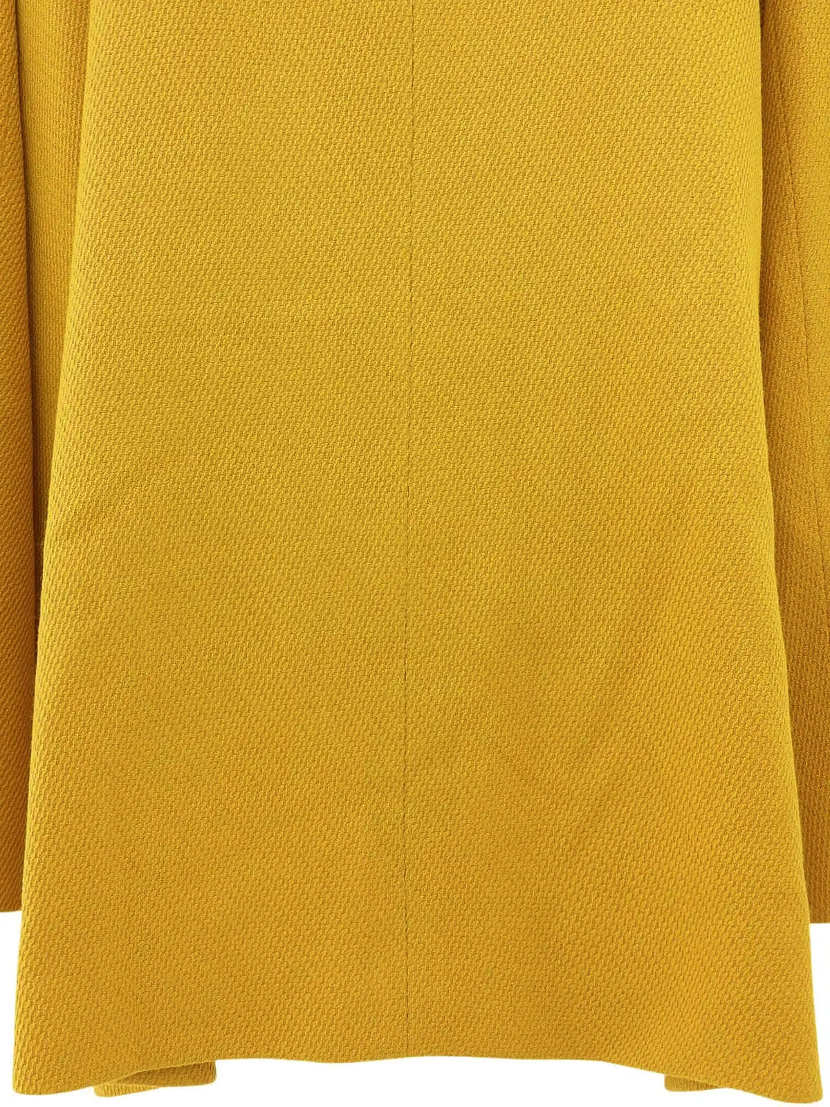 Wool design logo button collarless jacket in mustard