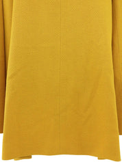 Wool design logo button collarless jacket in mustard