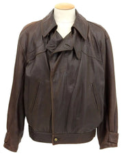 Brown leather flight jacket
