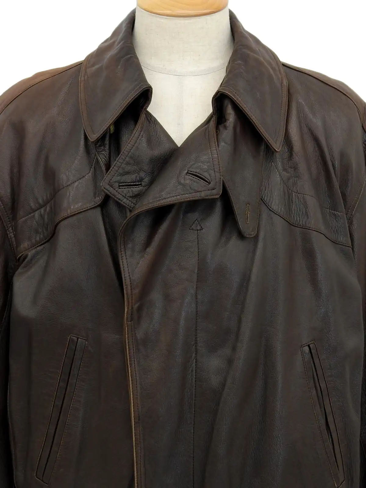 Brown leather flight jacket
