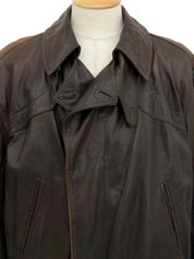 Brown leather flight jacket