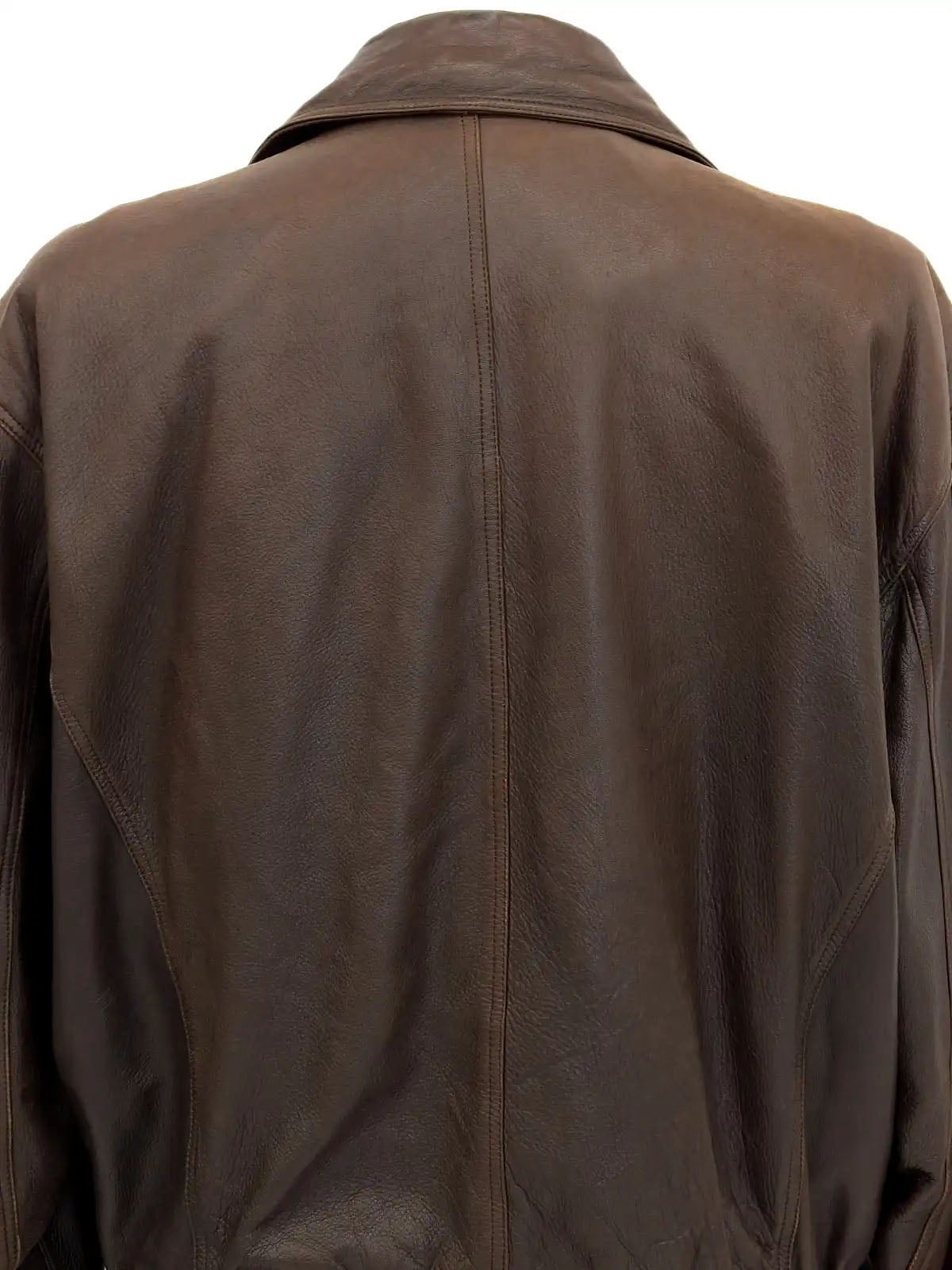 Brown leather flight jacket