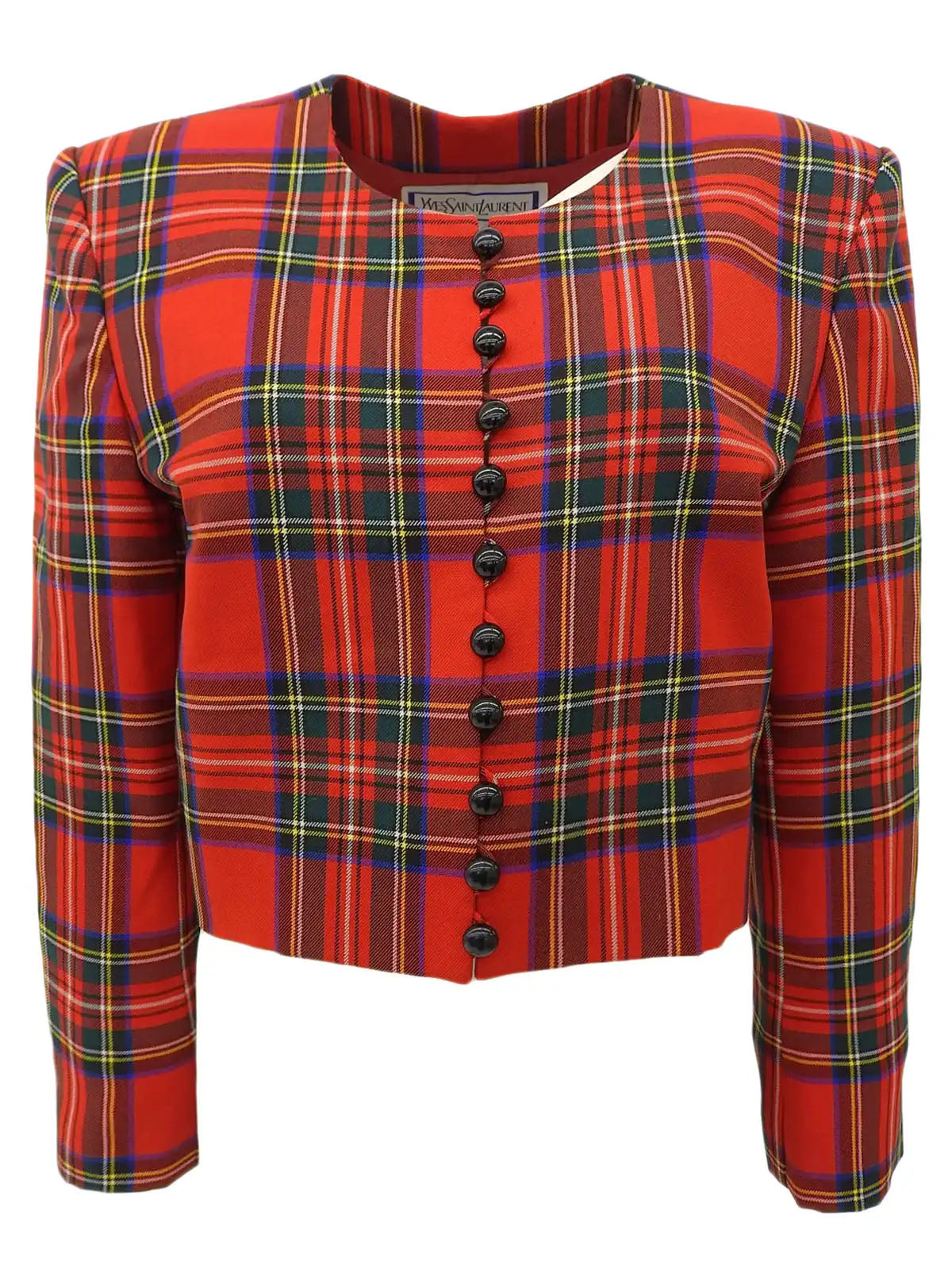 格纹图案短夹克 红色/彩色