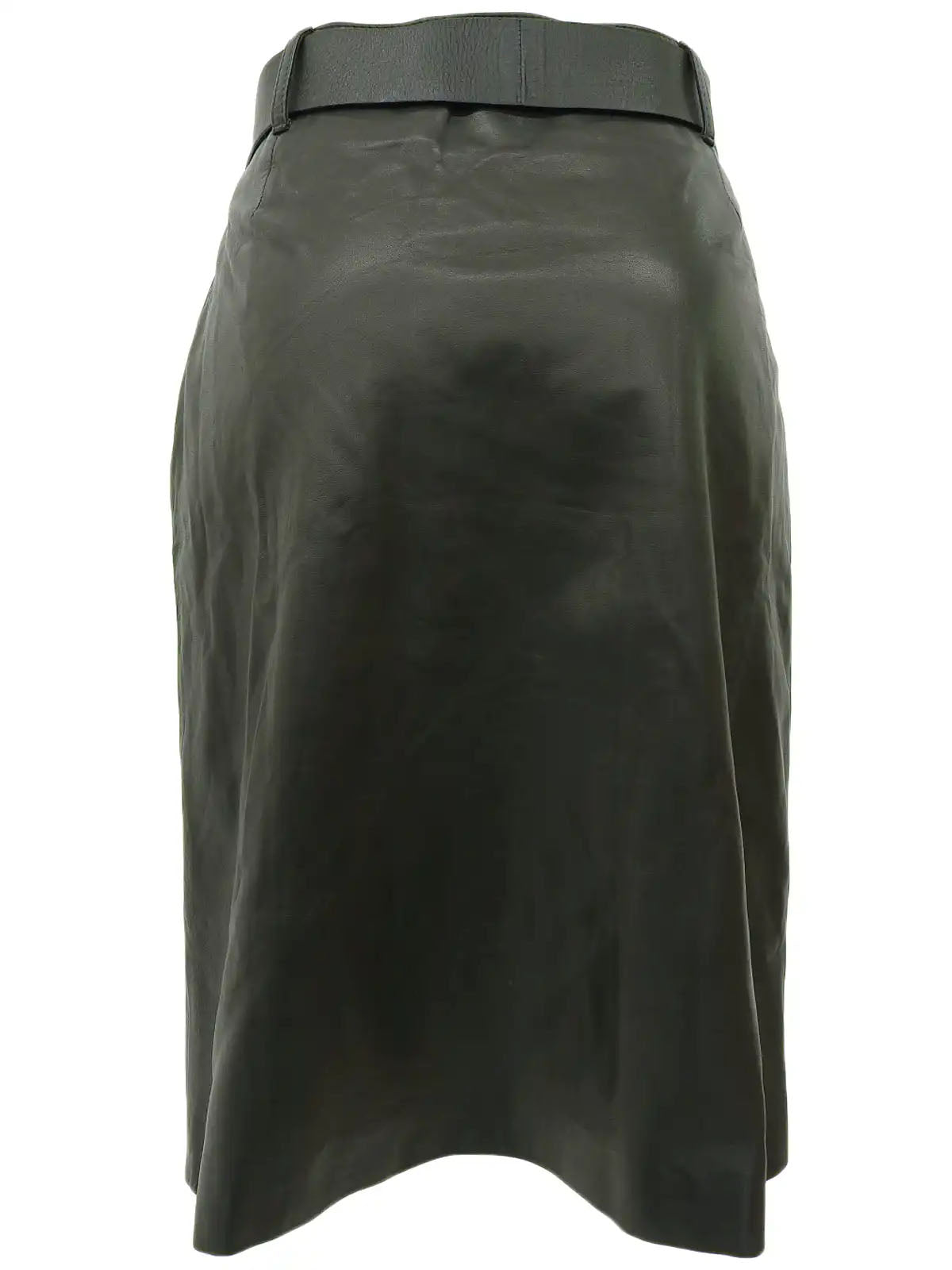 ロゴプレートレザースカート ブラック