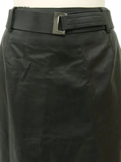 ロゴプレートレザースカート ブラック