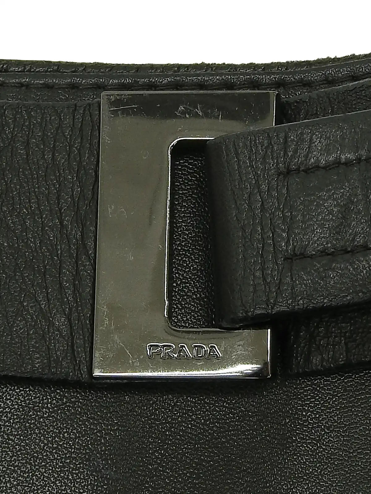 ロゴプレートレザースカート ブラック