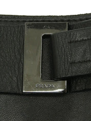 ロゴプレートレザースカート ブラック