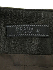 ロゴプレートレザースカート ブラック