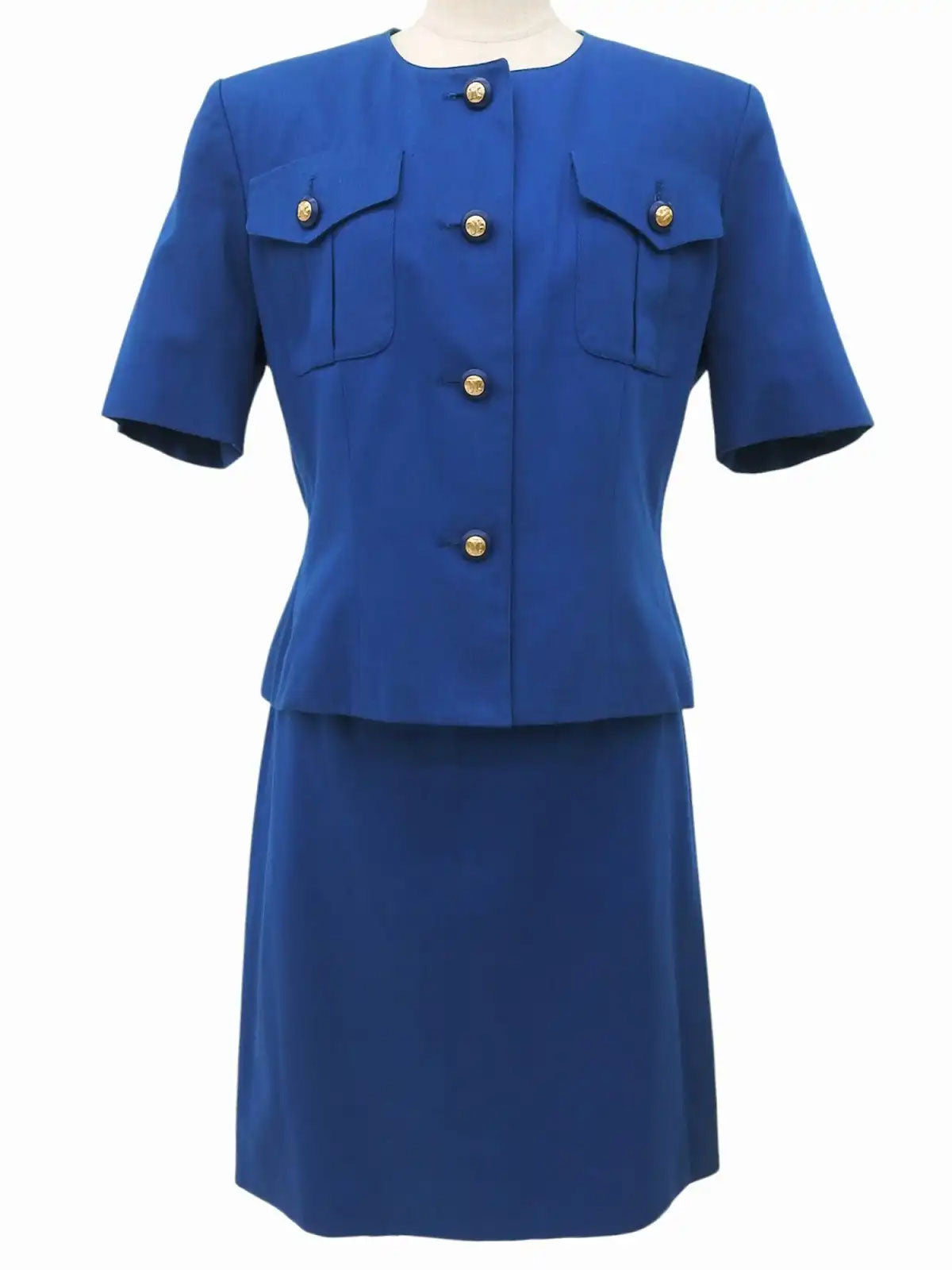 マカダムボタンセットアップ ブルー