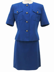 マカダムボタンセットアップ ブルー