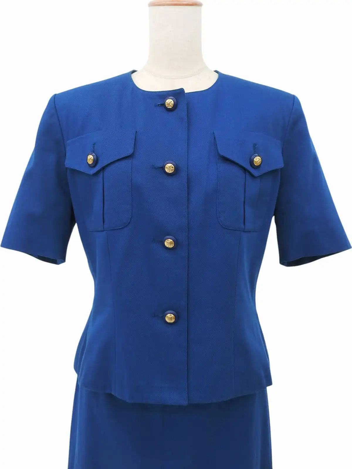 マカダムボタンセットアップ ブルー