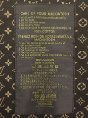 Mackintosh collaboration logo button trench coat in charcoal gray