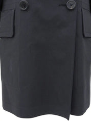Mackintosh collaboration logo button trench coat in charcoal gray