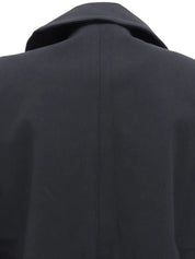 Mackintosh collaboration logo button trench coat in charcoal gray