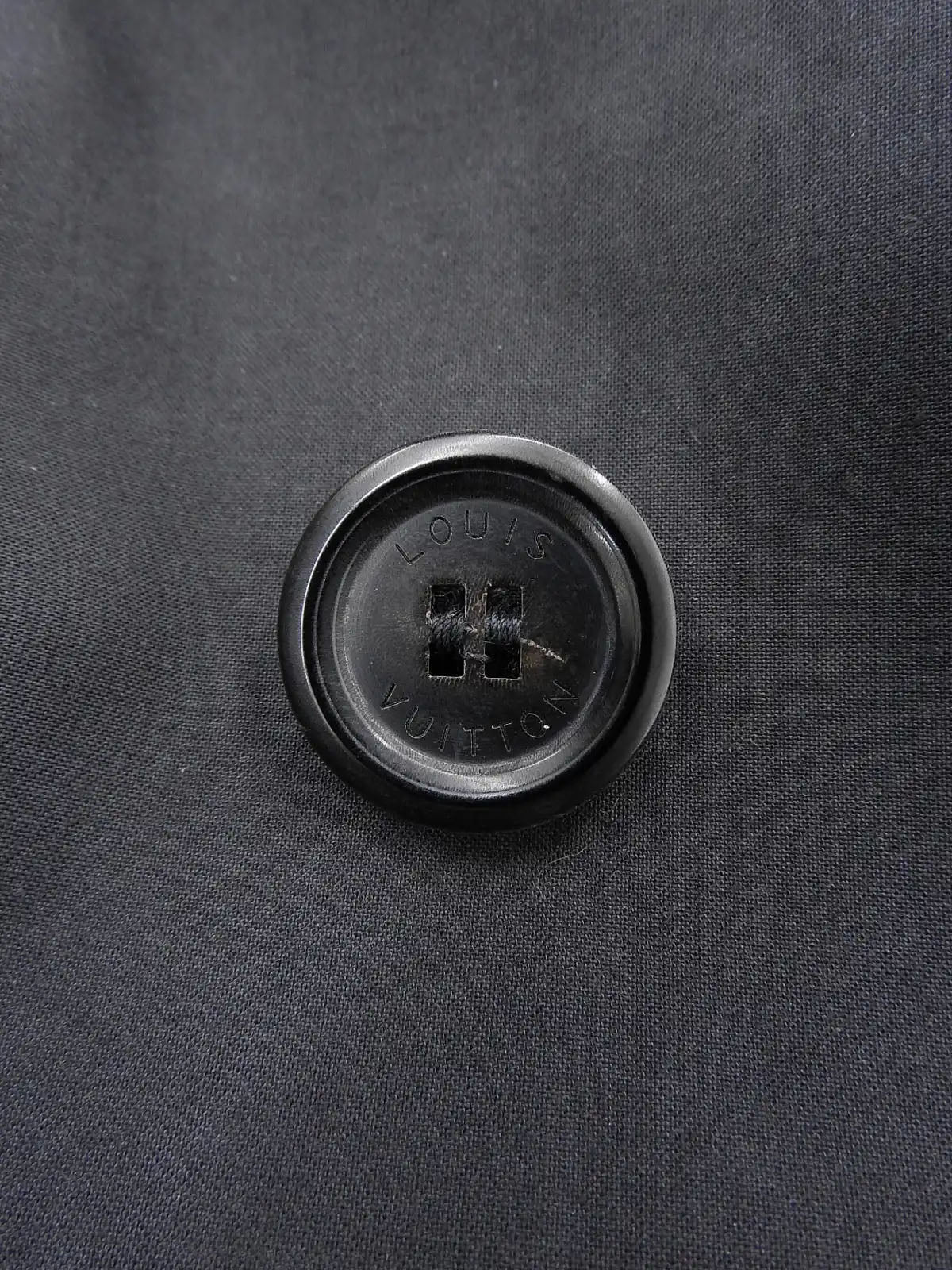 Mackintosh collaboration logo button trench coat in charcoal gray