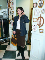 Logo Button Denim Shirt in Indigo