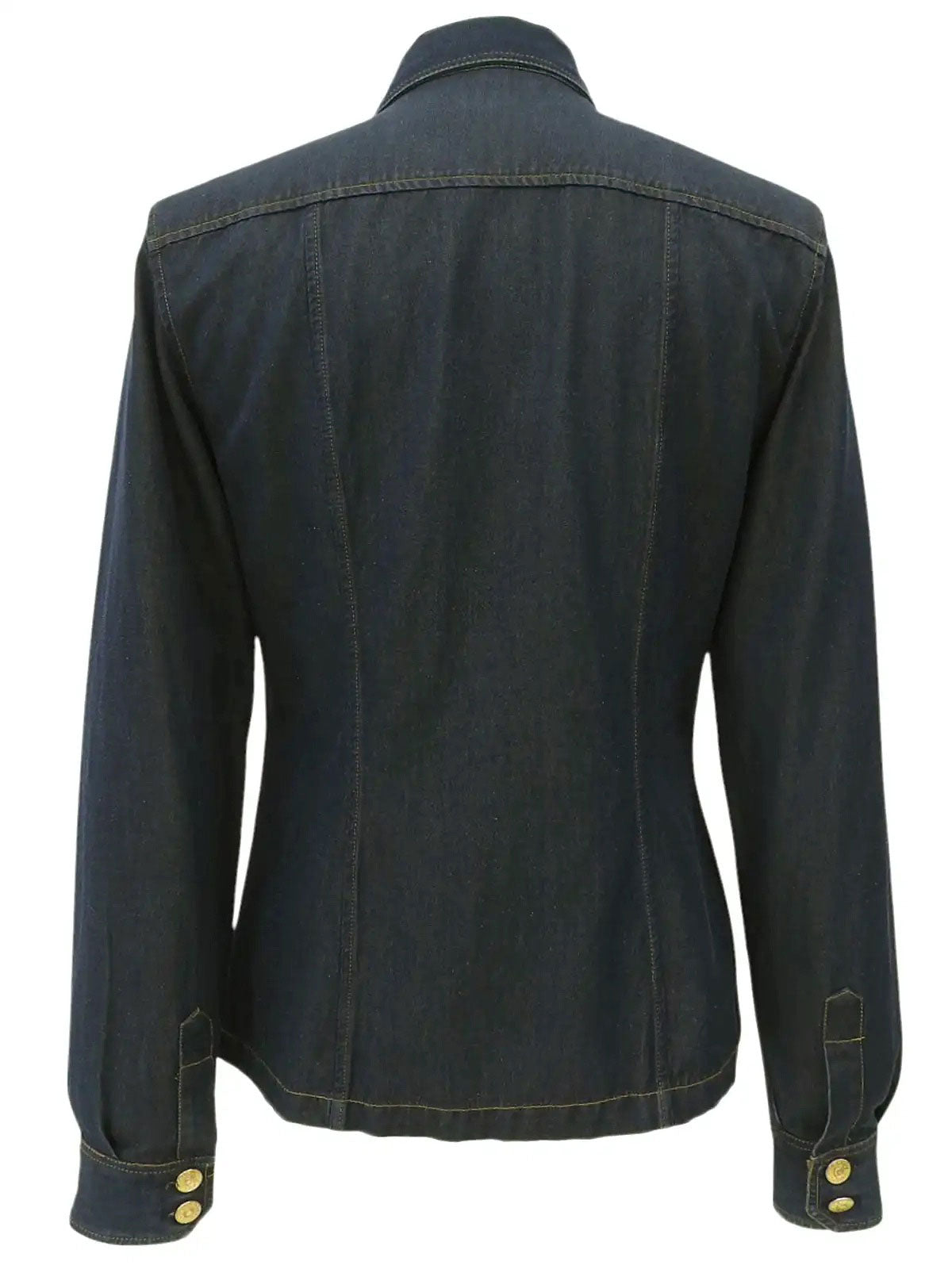 Logo Button Denim Shirt in Indigo