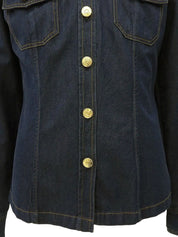 Logo Button Denim Shirt in Indigo