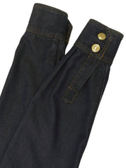 Logo Button Denim Shirt in Indigo