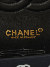 2001 Canvas Icon Pattern Classic Flap Chain Bag 25cm Black